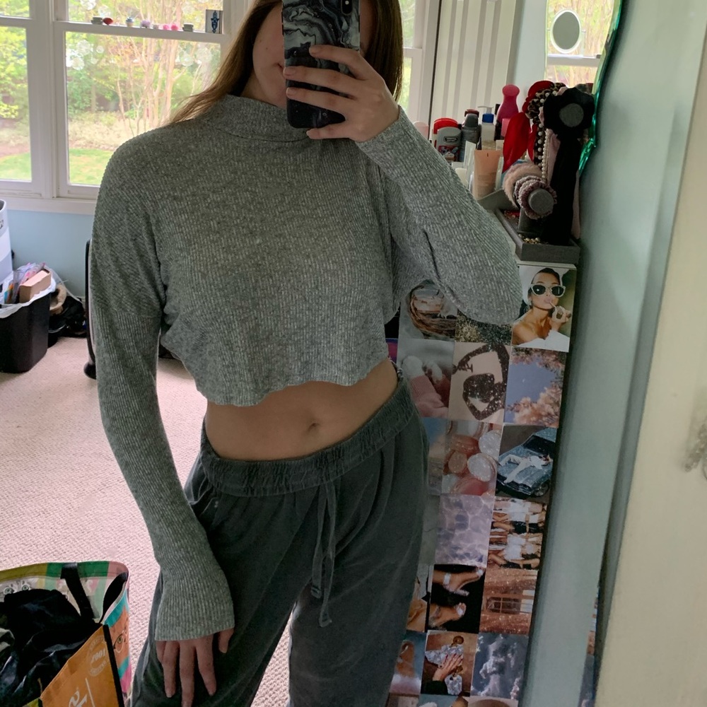 Topshop cropped mock turtleneck